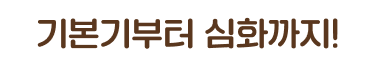기본기부터 심화까지!