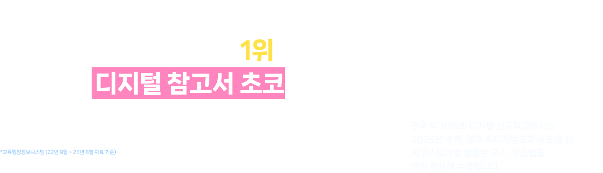 우리 아이는 초중고 교과서 발행부수 1위 미래엔의 디지털 참고서 초코로 미리 경험시켜 주세요.